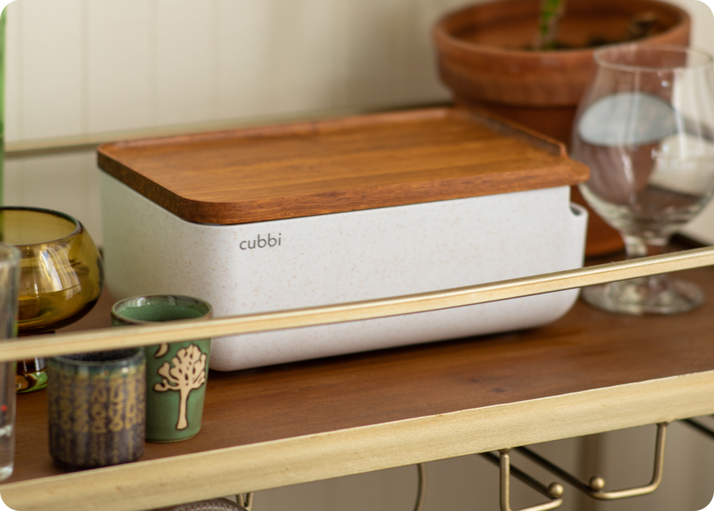 A stylish and modern Cubbi stash box.