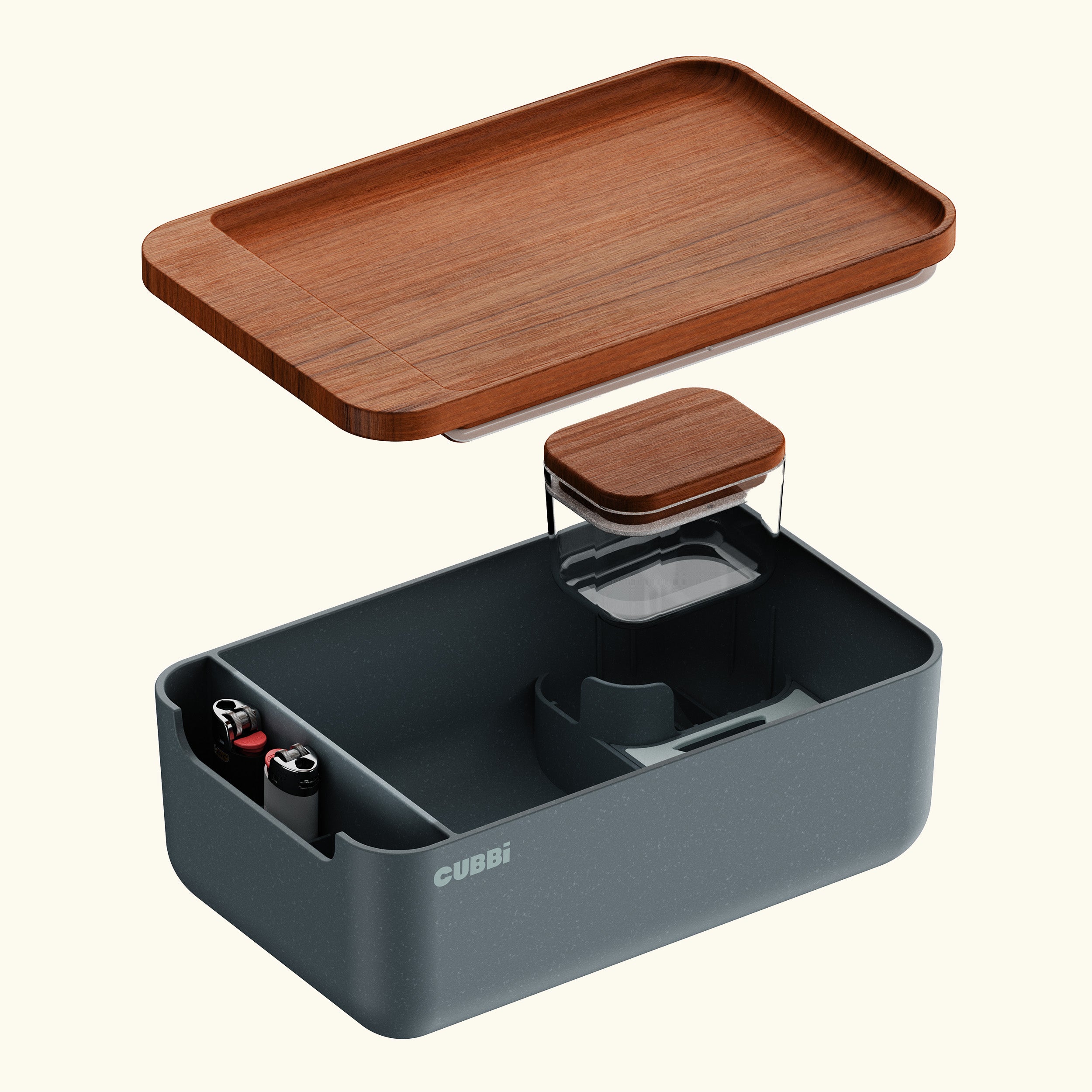 Original Smell Proof Stash Box with Rolling Tray | Cubbi